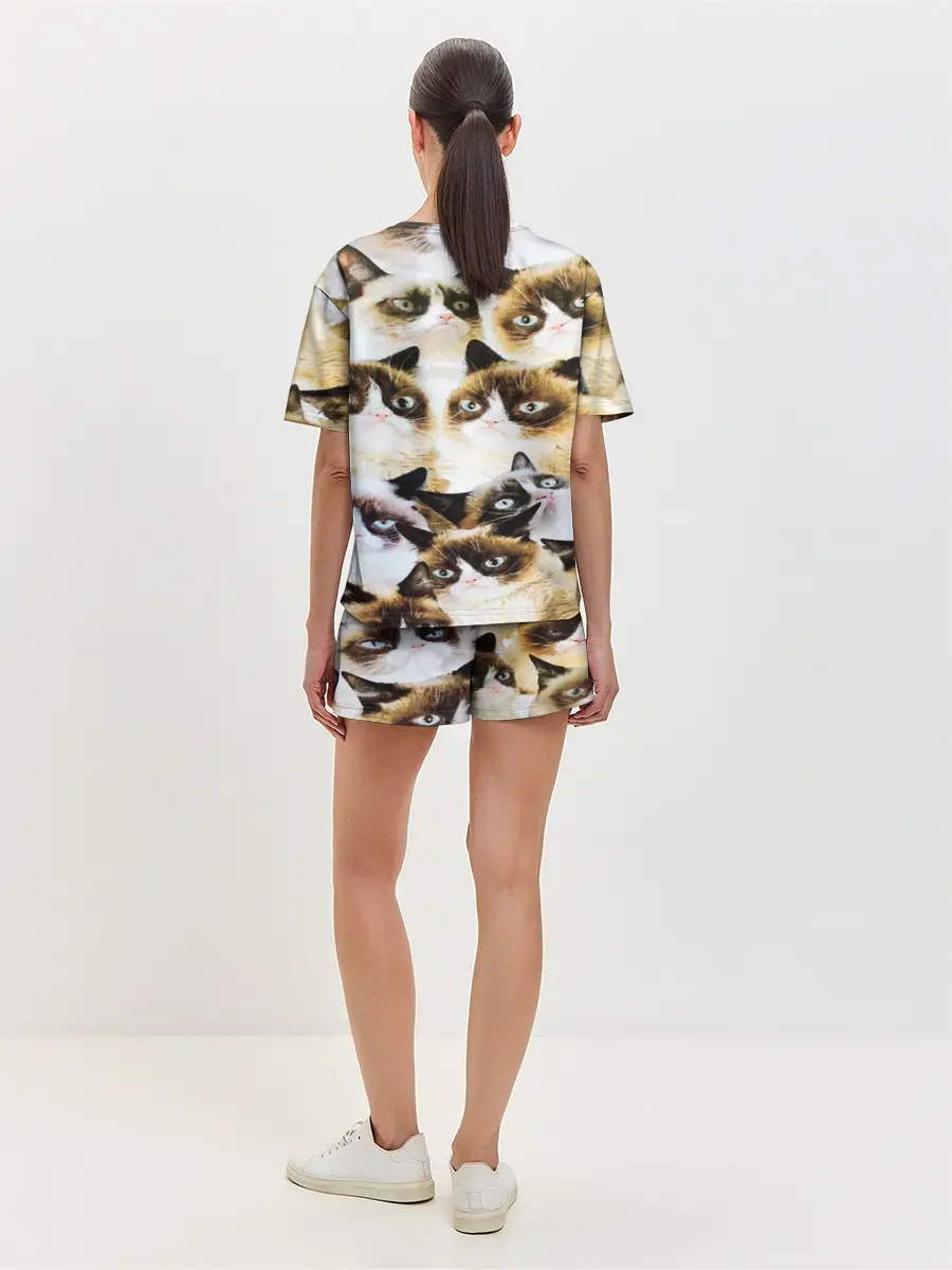 Женская пижама с шортами / КОТ МЕМ