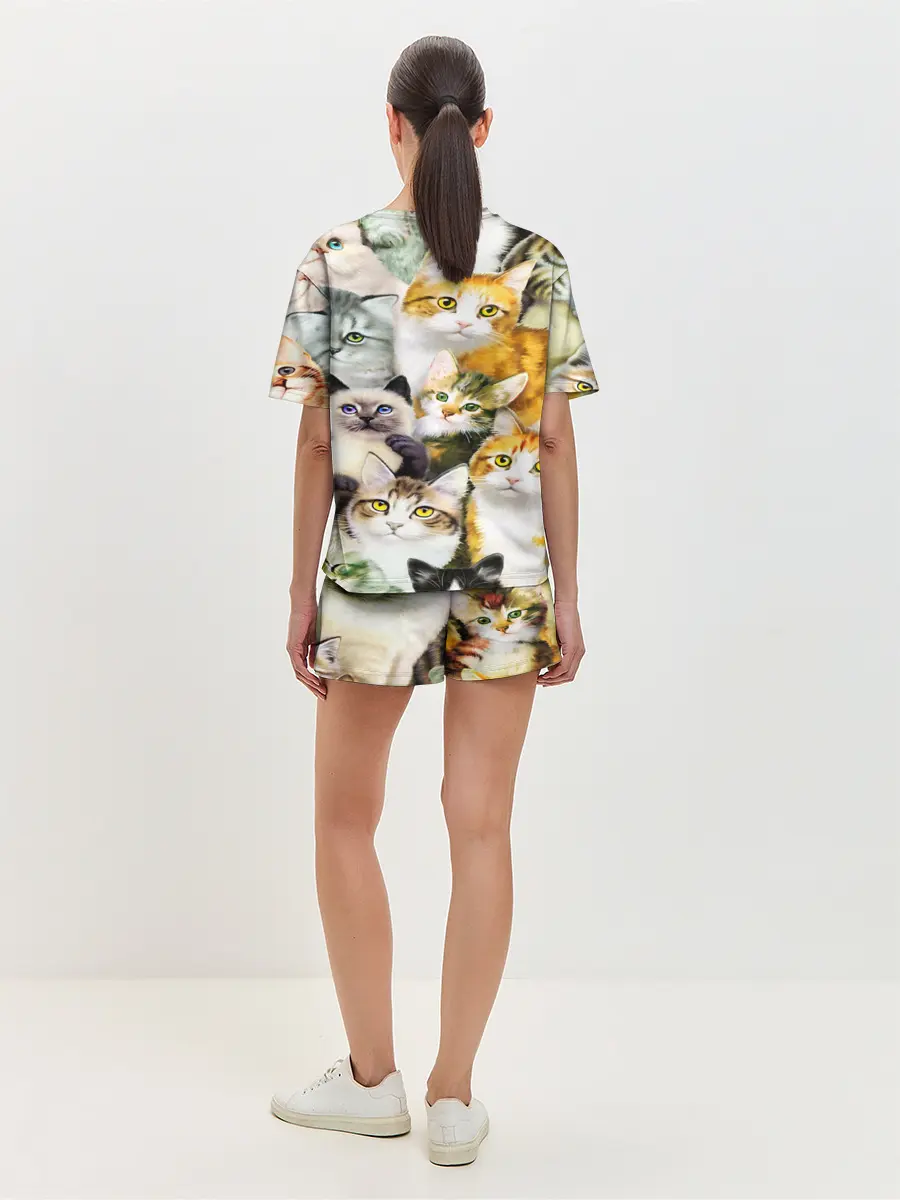 Женская пижама с шортами / КОТЫ
