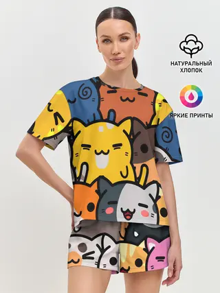 Женская пижама с шортами / КОТЕЙКИ