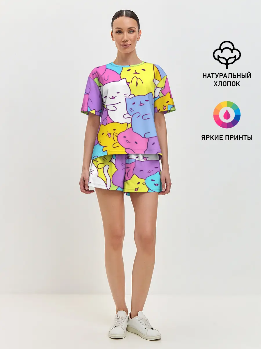 Женская пижама с шортами / МИЛЫЕ КОТЯТКИ
