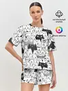 Женская пижама с шортами / КОТЫ BLACK