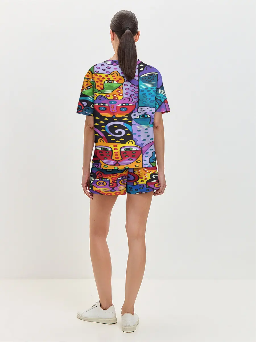 Женская пижама с шортами / КОТЯТА ЖИВОПИСЬ