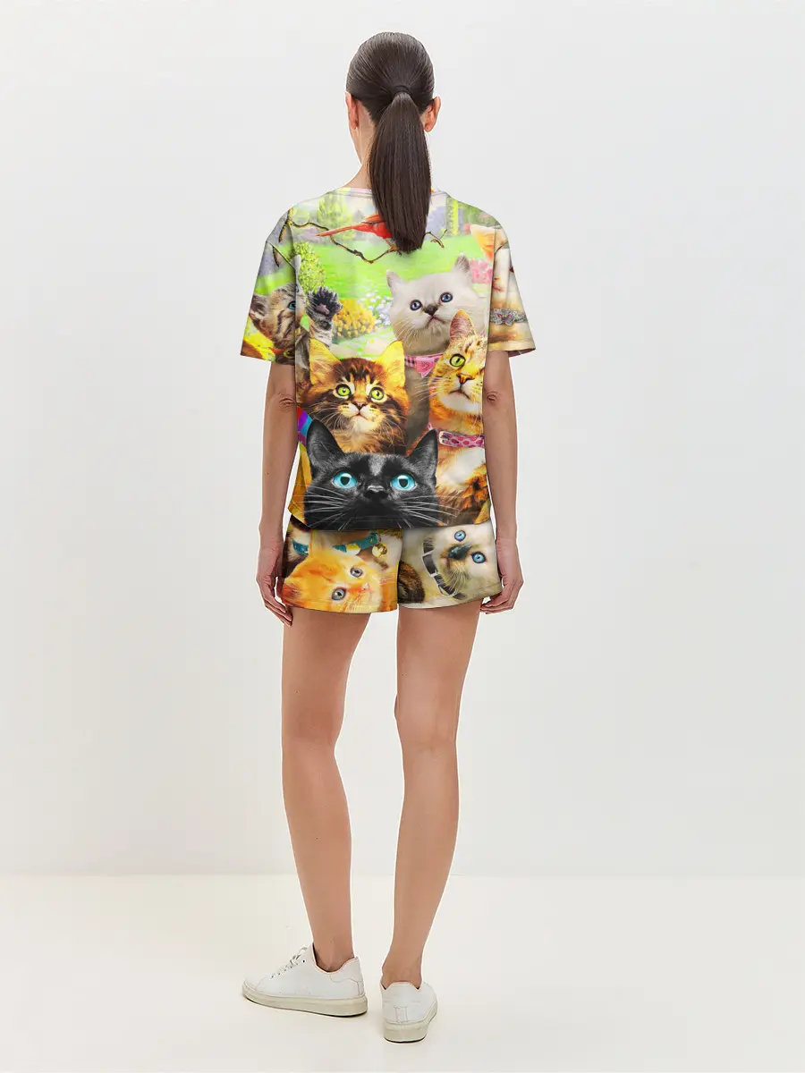 Женская пижама с шортами / КОТЫ