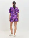 Женская пижама с шортами / фиолетовый этнический дудлинг