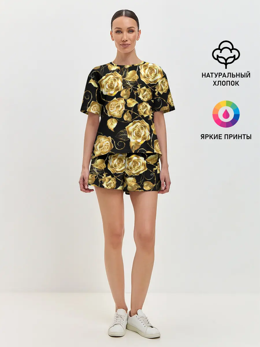 Женская пижама с шортами / Golden Roses