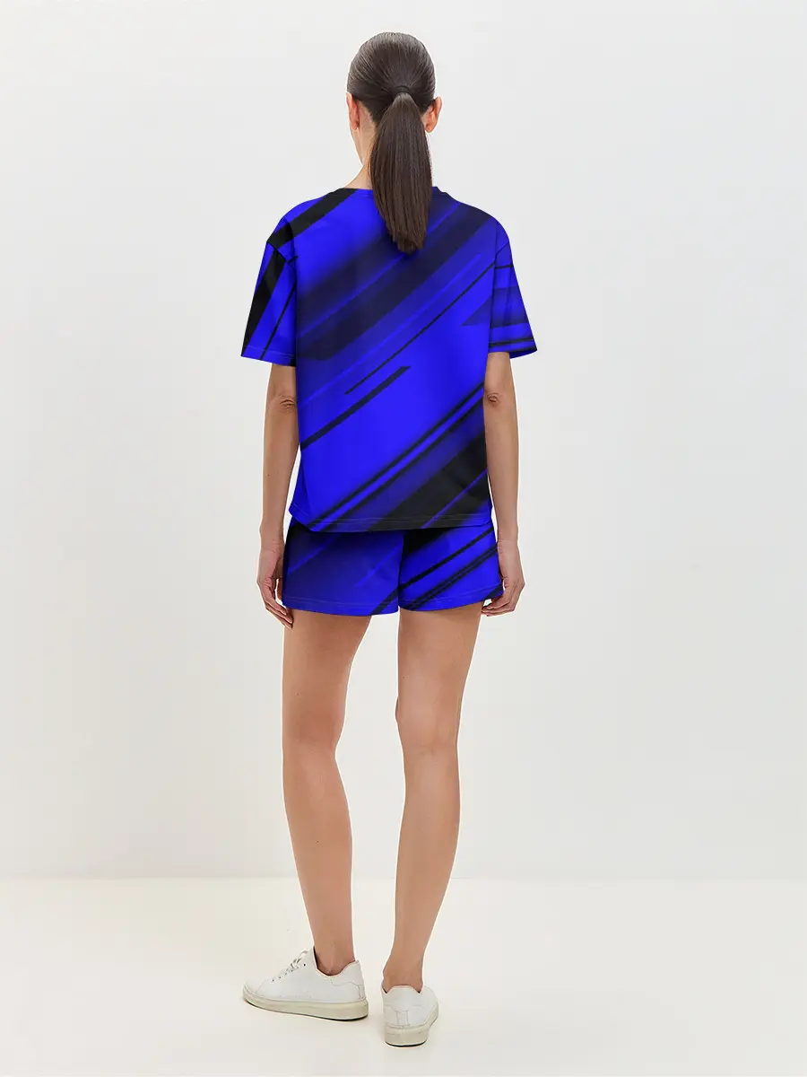 Женская пижама с шортами / Blue and Black