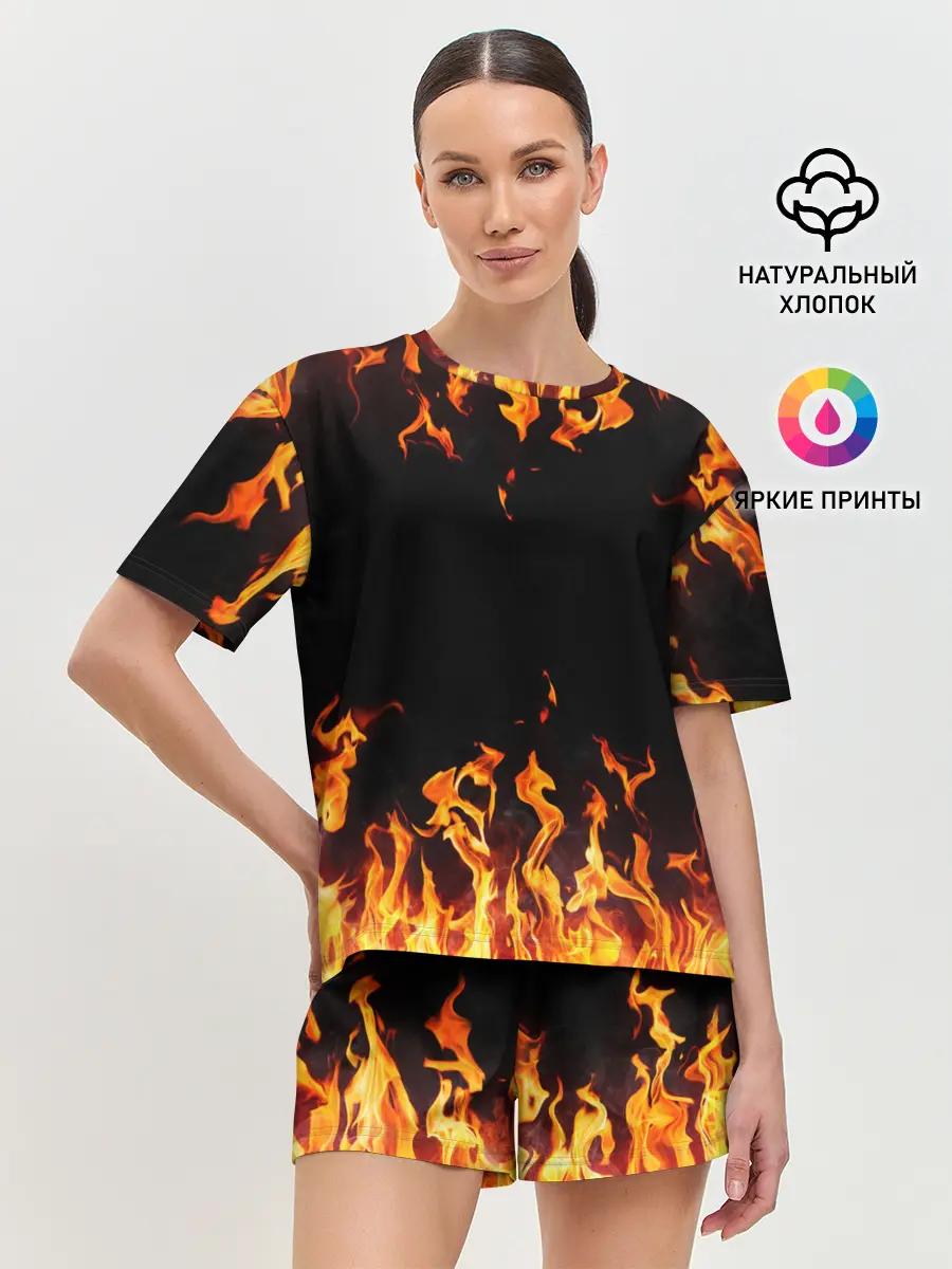 Женская пижама с шортами / FIRE | ОГОНЬ