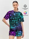 Женская пижама с шортами / ЛОГОТИПЫ ИГР НЕОН / NEON GAMES LOGO