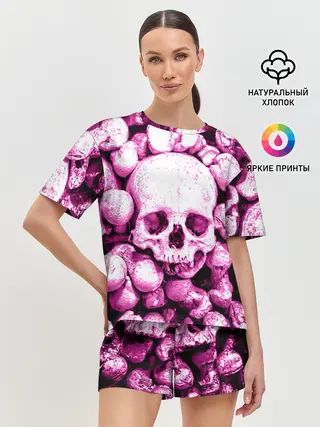 Женская пижама с шортами / череп
