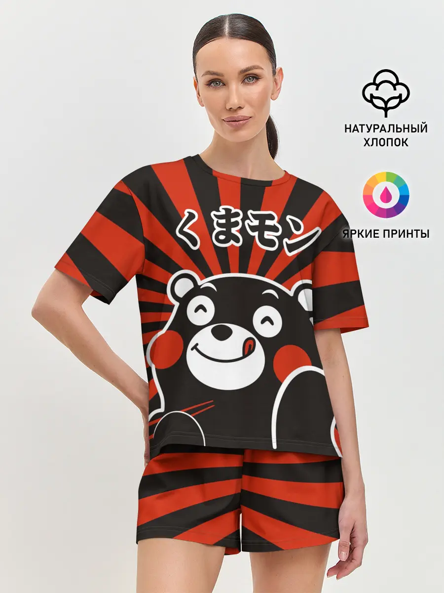Женская пижама с шортами / Kumamon довольный