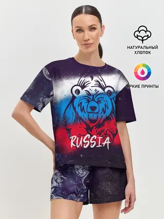 Женская пижама с шортами / Russia Bear