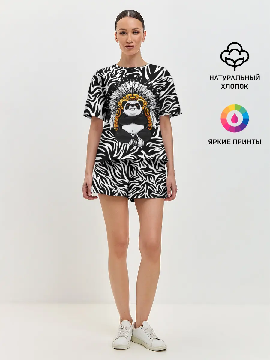 Женская пижама с шортами / Мудрая Панда