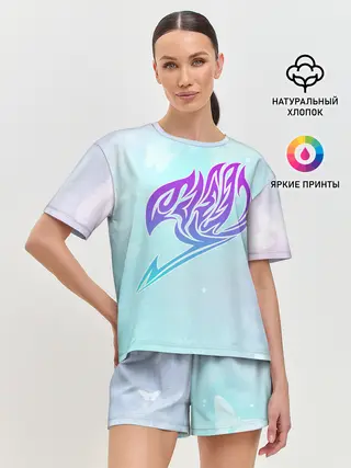 Женская пижама с шортами / Хвост Феи радужный фон