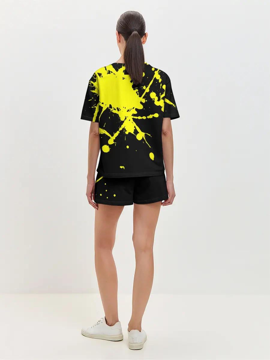 Женская пижама с шортами / Хвост Феи желтые брызги