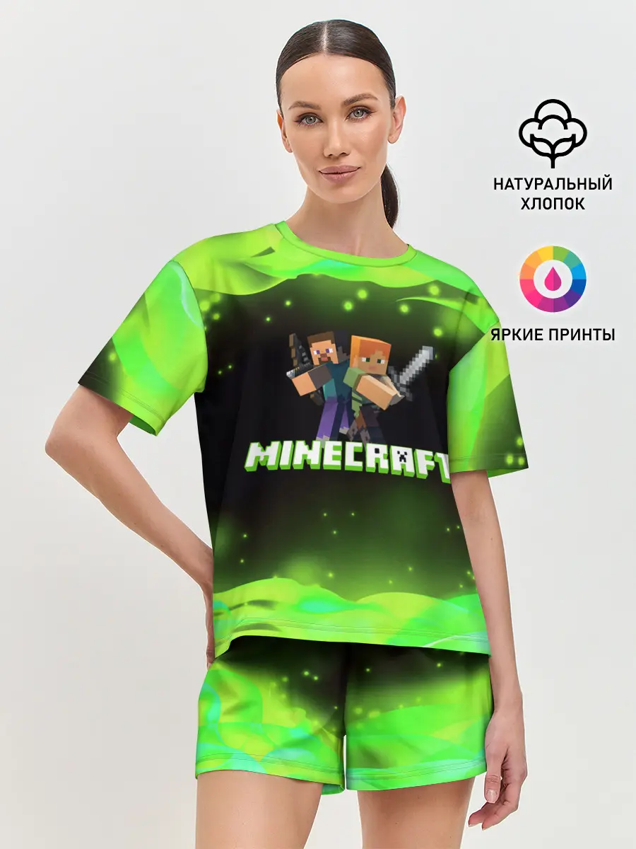 Женская пижама с шортами / Minecraft 1
