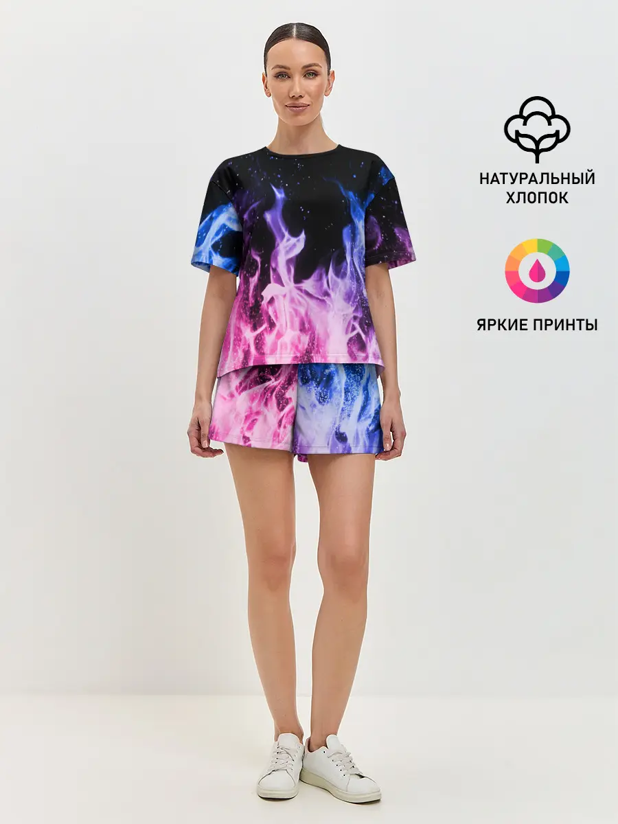 Женская пижама с шортами / НЕОНОВЫЙ ОГОНЬ