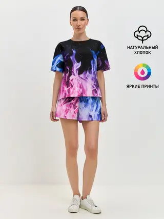 Женская пижама с шортами / НЕОНОВЫЙ ОГОНЬ