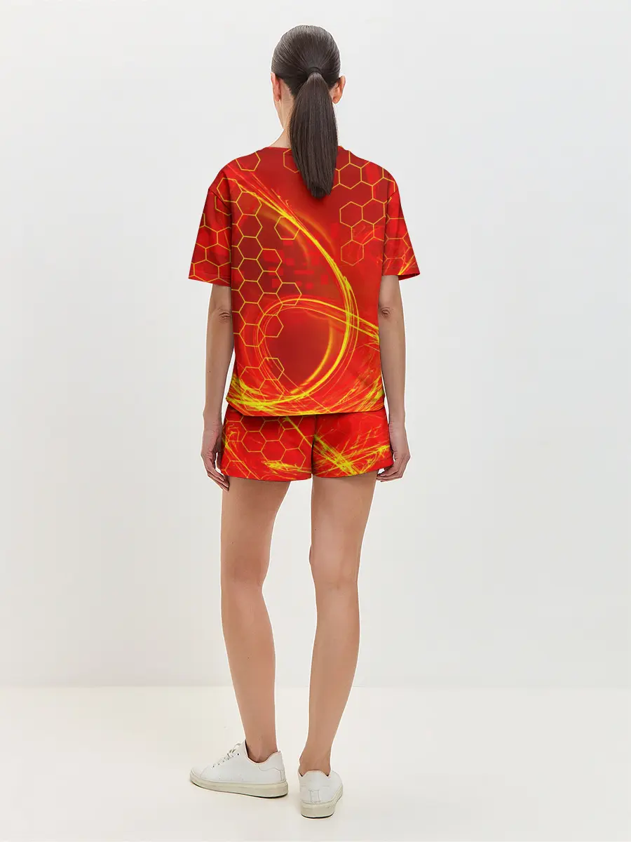 Женская пижама с шортами / Неоновый Огонь