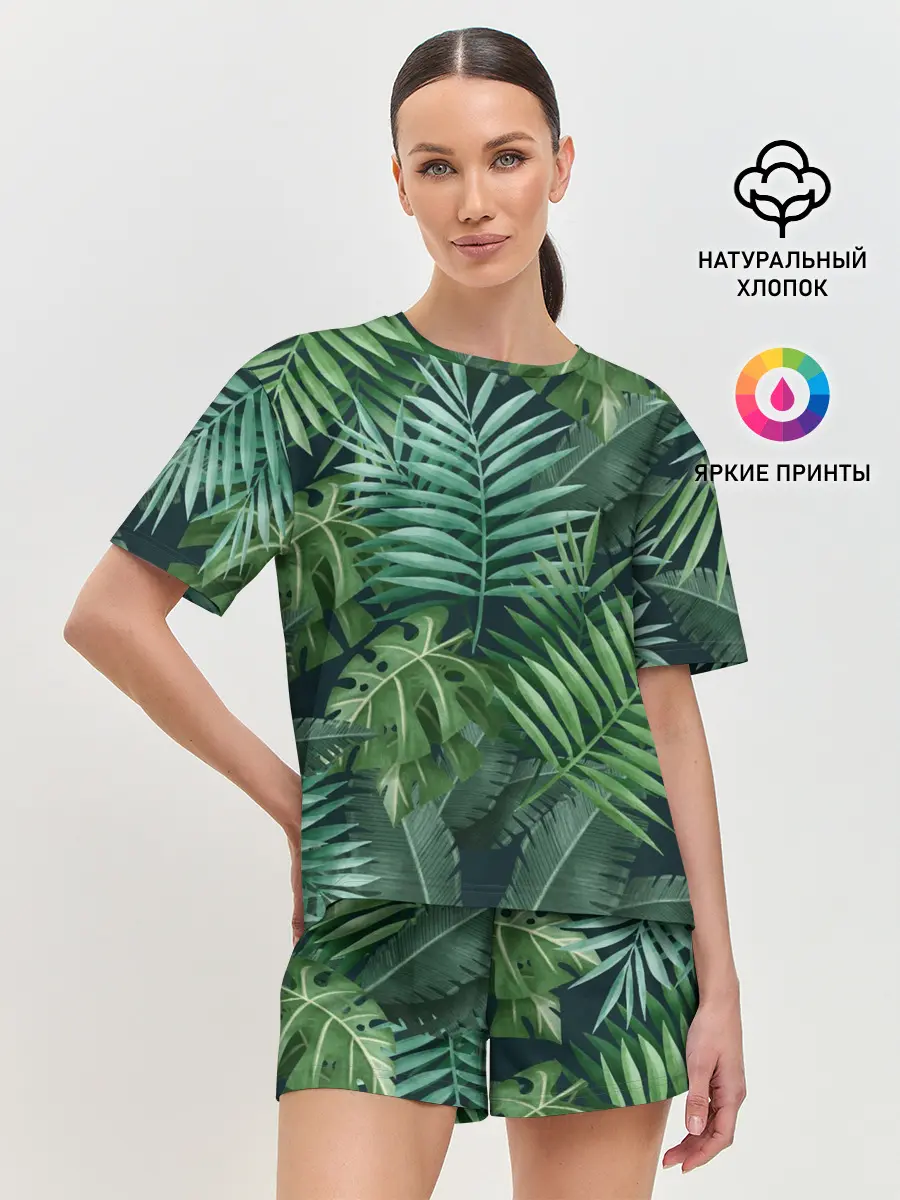 Женская пижама с шортами / Тропики