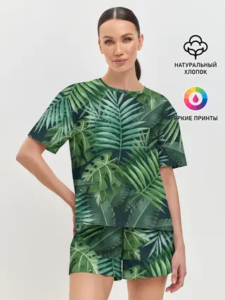 Женская пижама с шортами / Тропики
