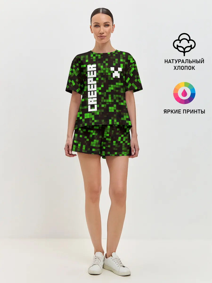 Женская пижама с шортами / MINECRAFT CREEPER
