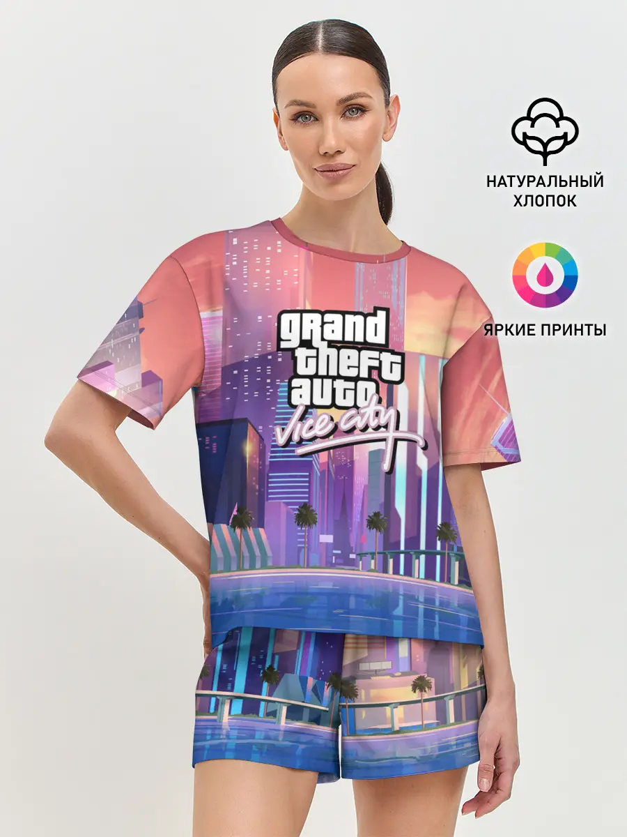 Женская пижама с шортами / Vice city