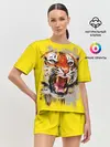 Женская пижама с шортами / Оскал тигра