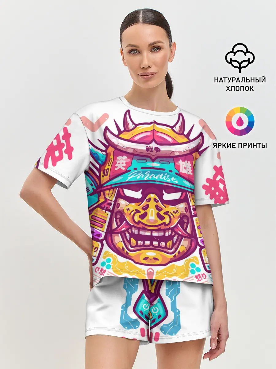 Женская пижама с шортами / Светлый самурай