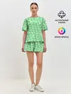 Женская пижама с шортами / dinosaurs green