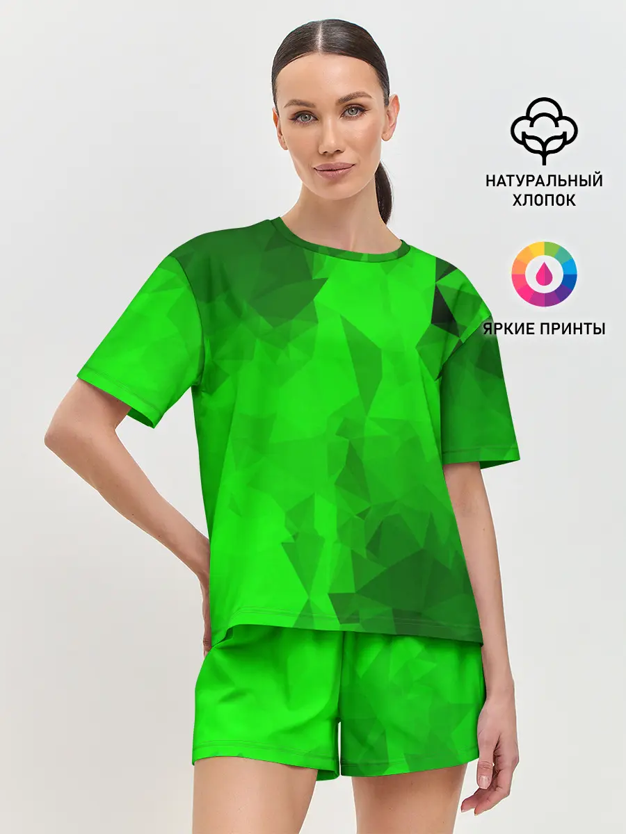 Женская пижама с шортами / GREEN