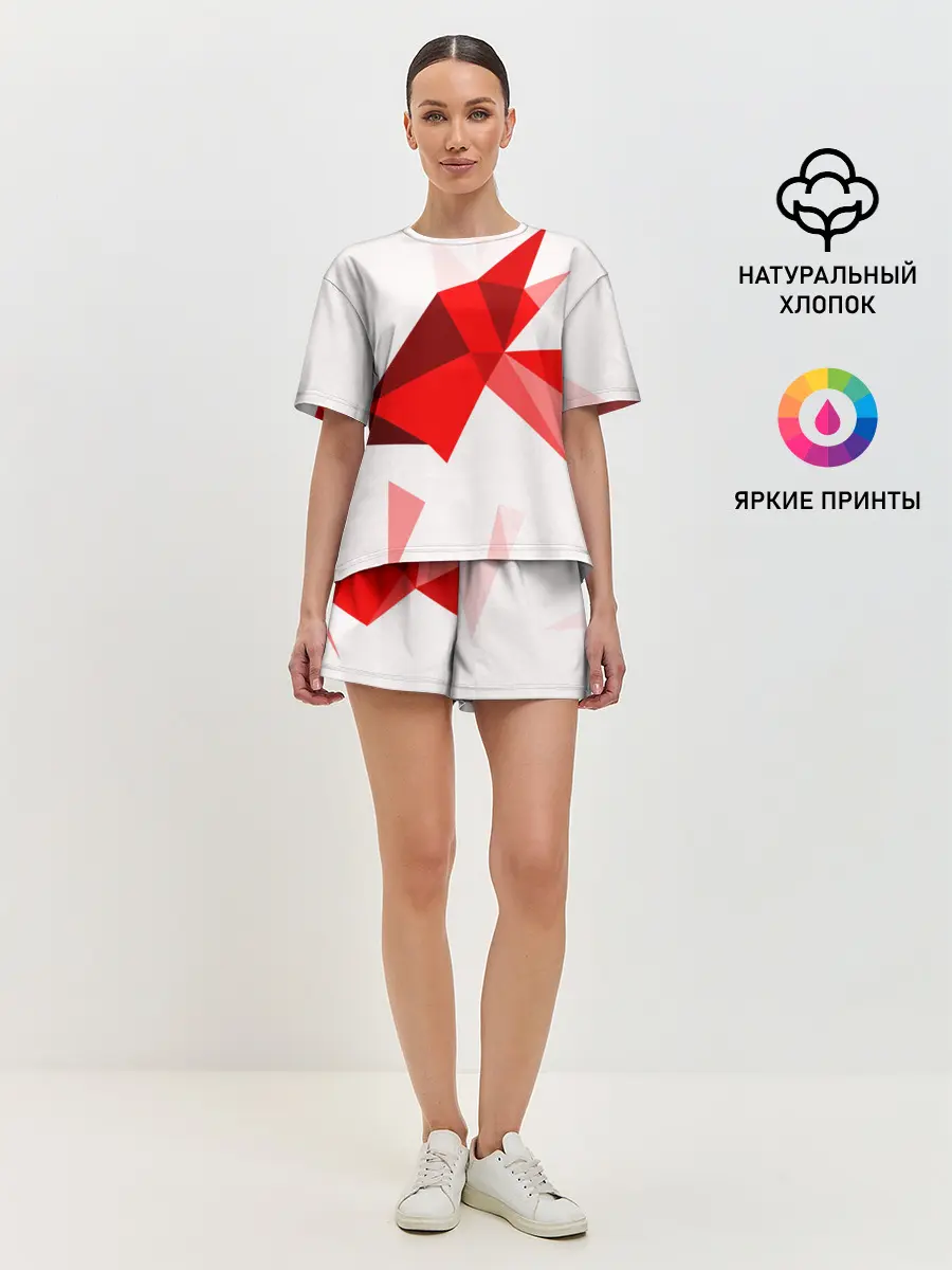 Женская пижама с шортами / GEOMETRY RED
