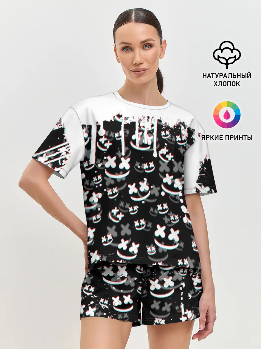 Женская пижама с шортами / MARSHMELLO GLITCH