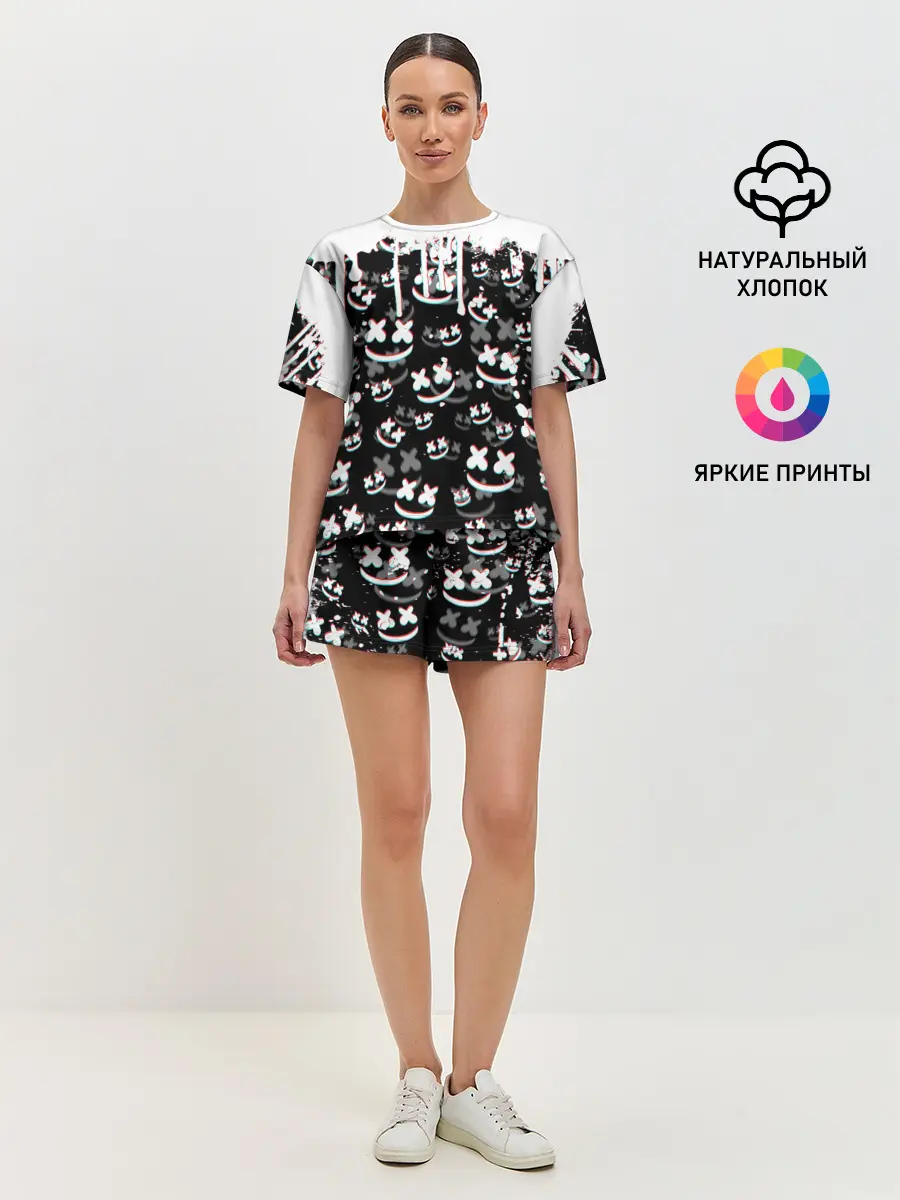 Женская пижама с шортами / MARSHMELLO GLITCH