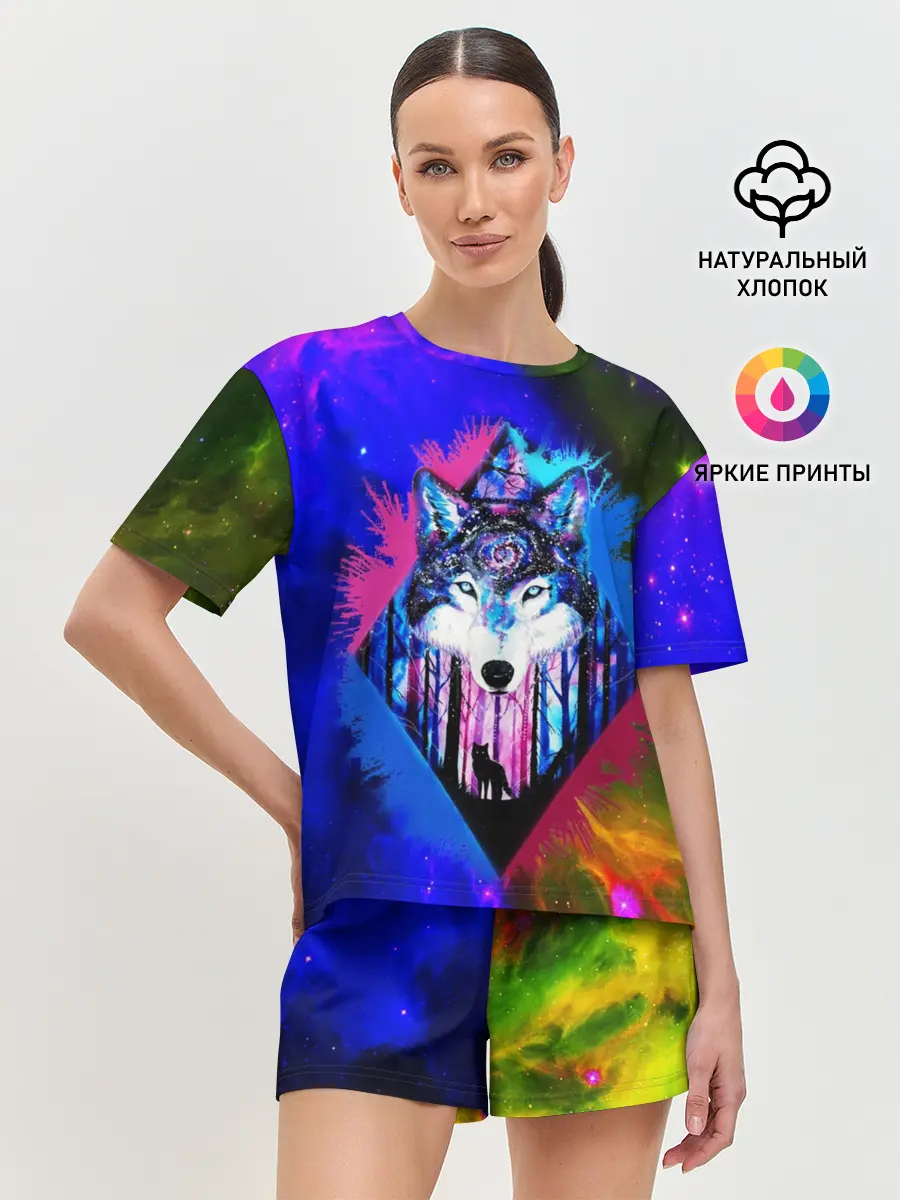 Женская пижама с шортами / Cosmo Wolf