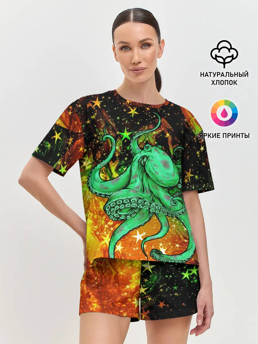 Женская пижама с шортами / Cosmo Octopus
