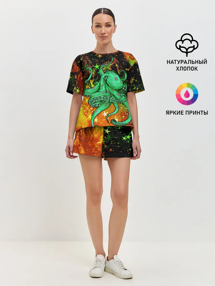 Женская пижама с шортами / Cosmo Octopus