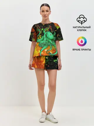 Женская пижама с шортами / Cosmo Octopus