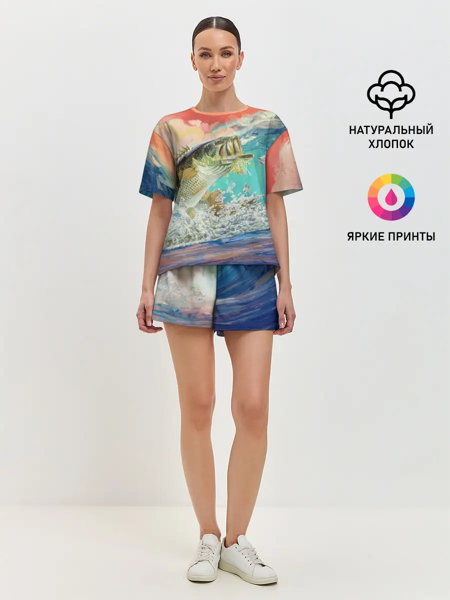 Женская пижама с шортами / Клёвая Рыбалка