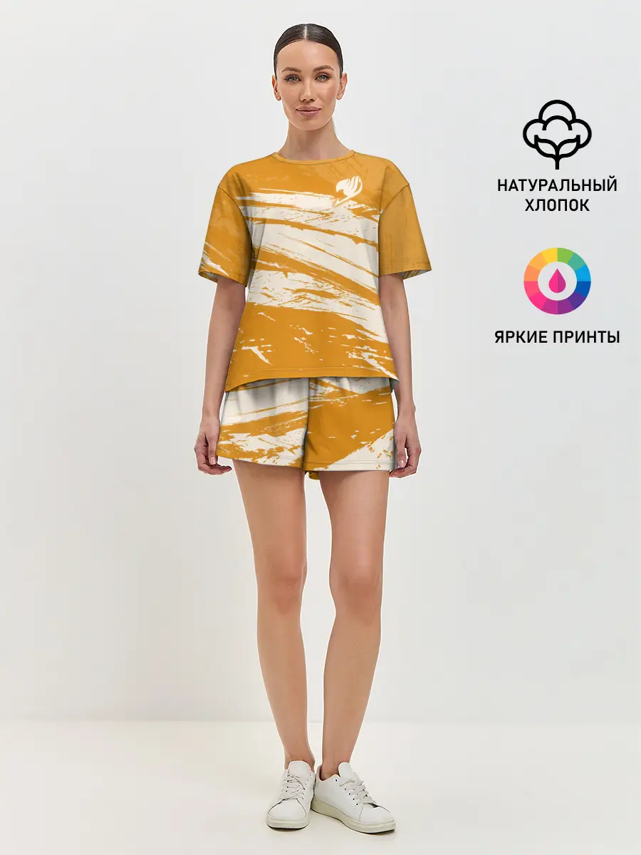 Женская пижама с шортами / Хвост Феи оранжевые тона