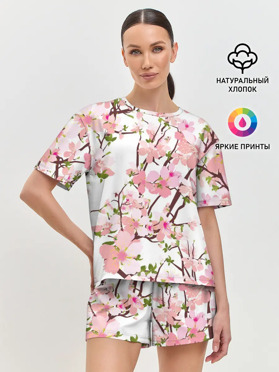 Женская пижама с шортами / Сакура | Sakura