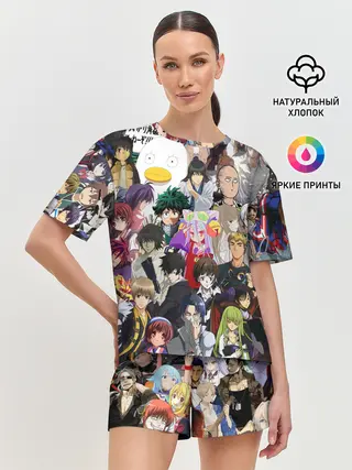 Женская пижама с шортами / Кавалькада персонажей из аниме