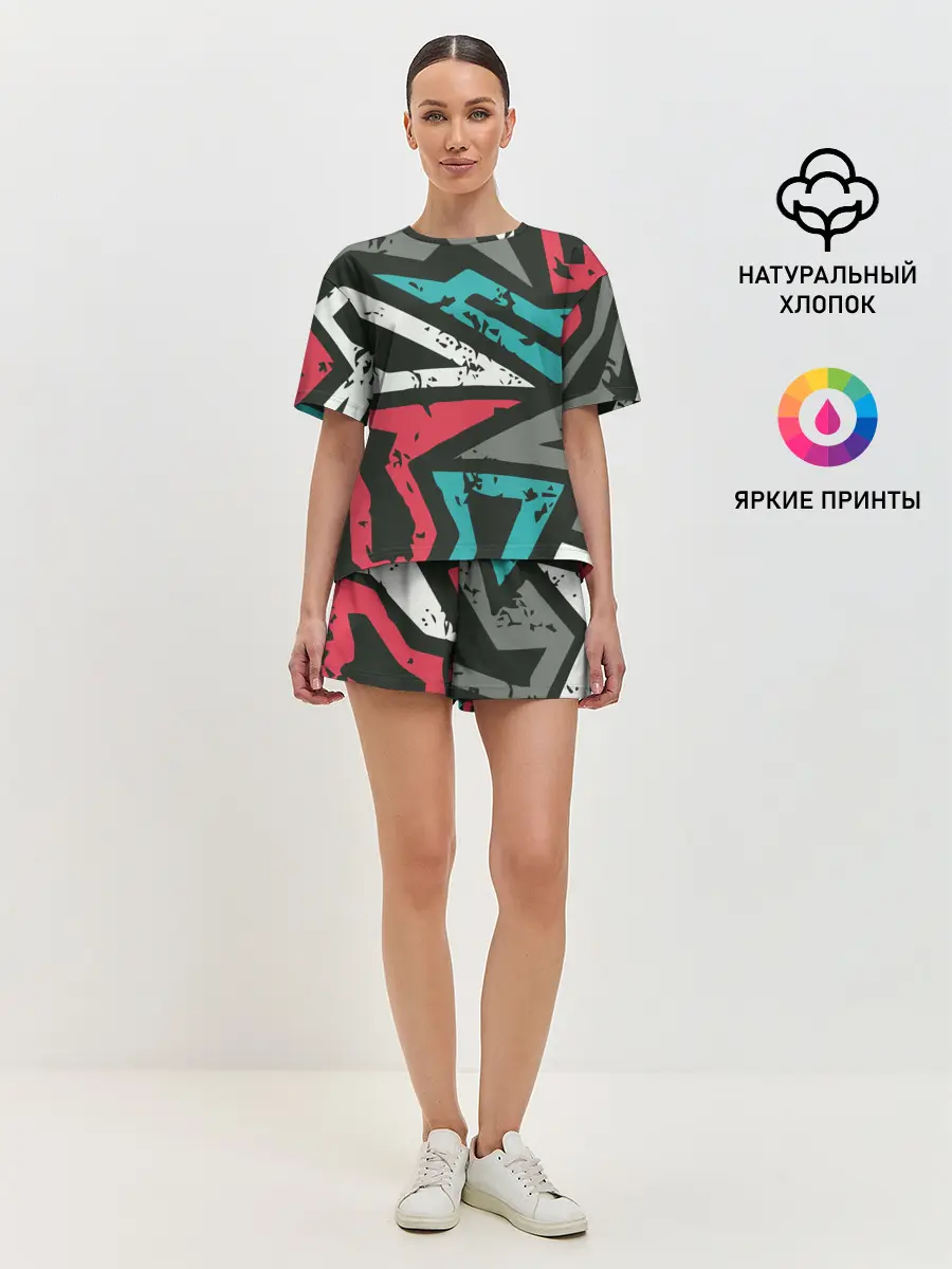 Женская пижама с шортами / Geometric Abstraction