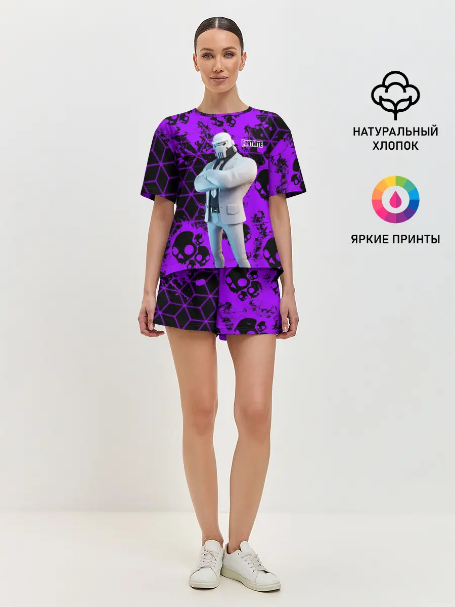 Женская пижама с шортами / Fortnite | Skull