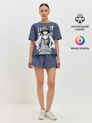 Женская пижама с шортами / I want to hate you