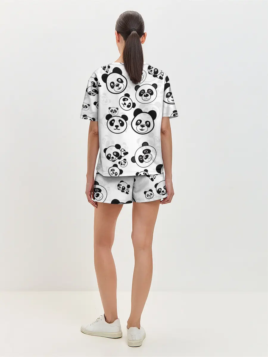 Женская пижама с шортами / Панды