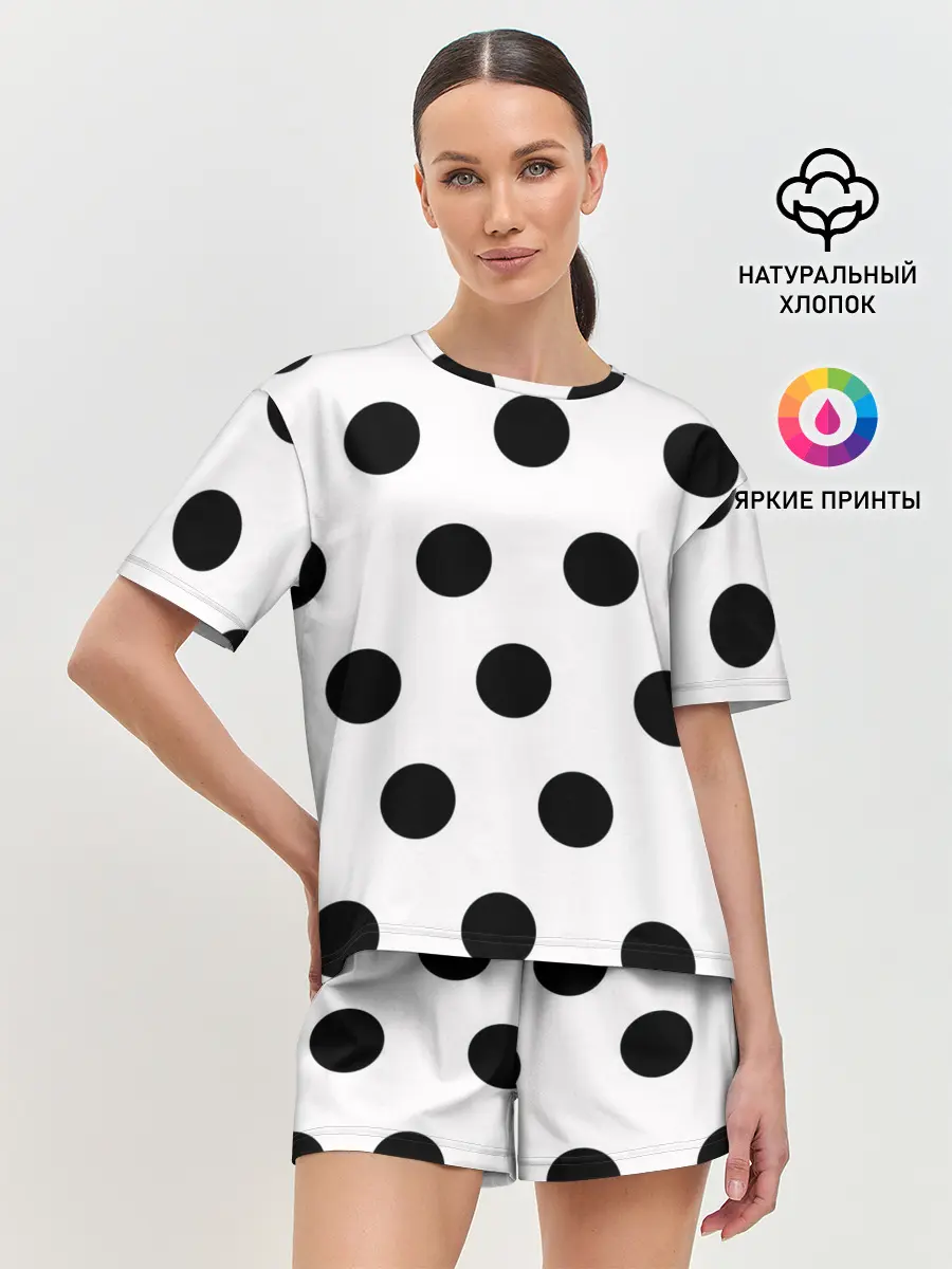 Женская пижама с шортами / Горошeк
