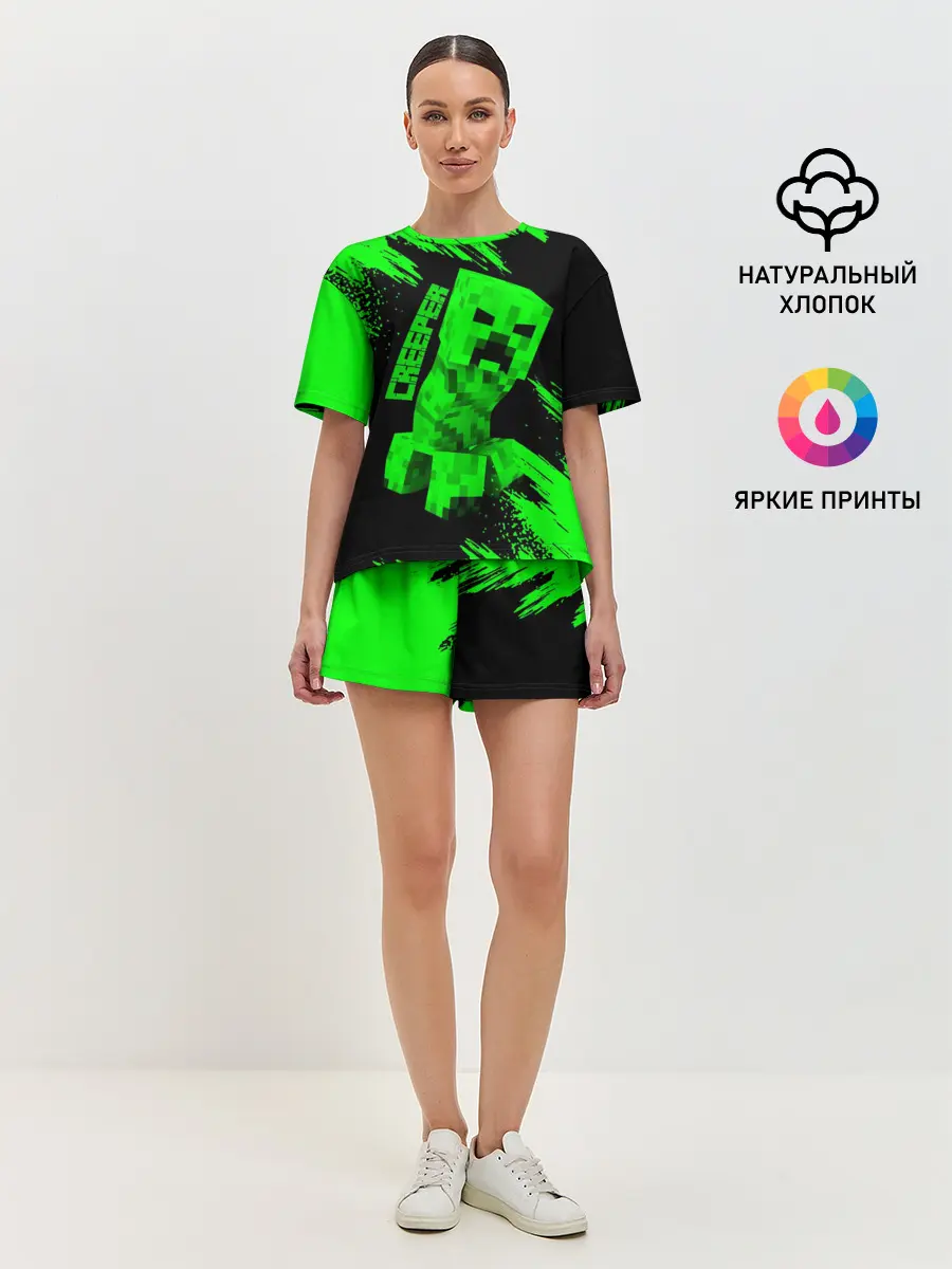 Женская пижама с шортами / MINECRAFT CREEPER