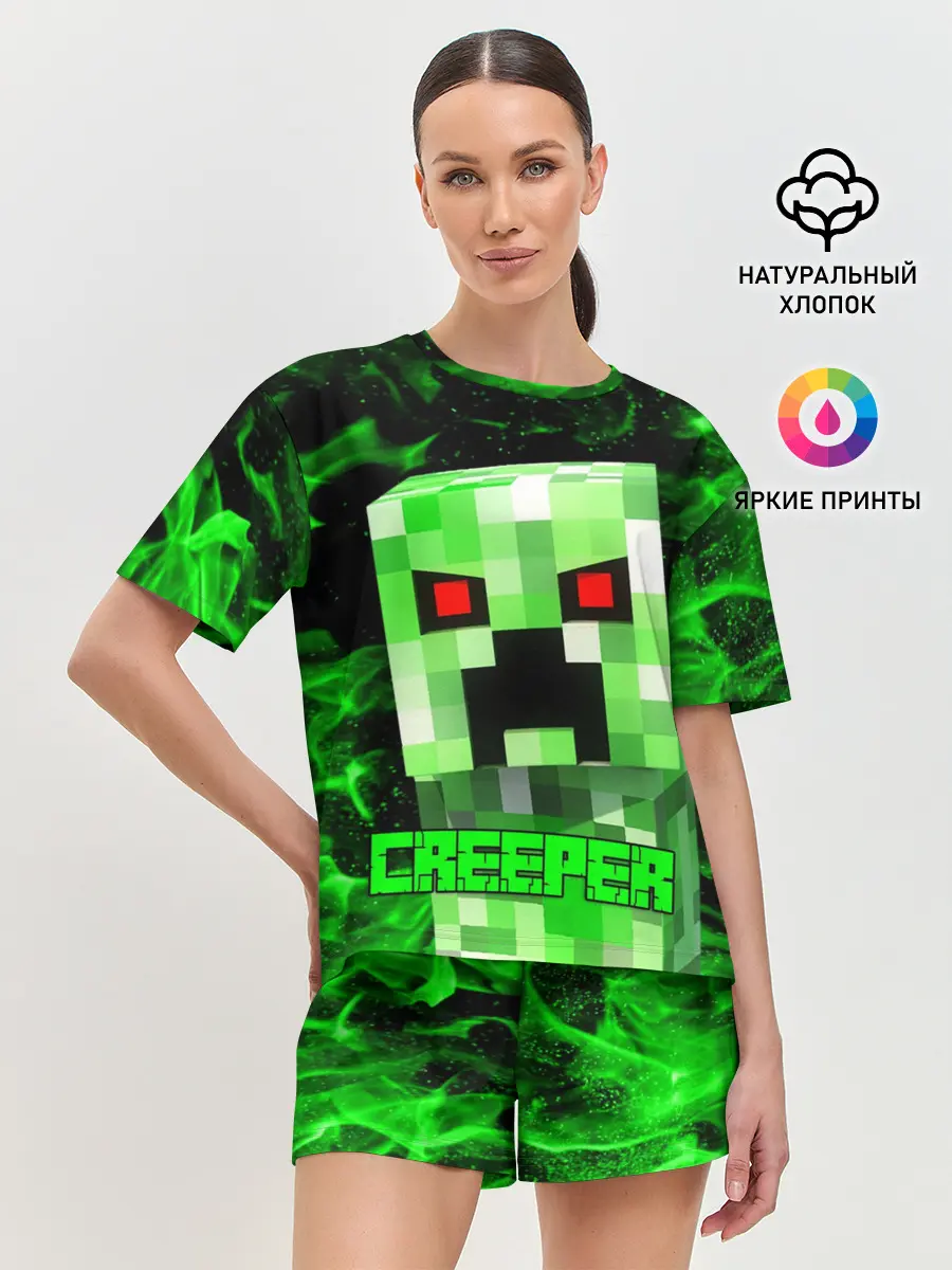 Женская пижама с шортами / MINECRAFT CREEPER