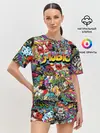 Женская пижама с шортами / Граффити. Крейзи мьюзик