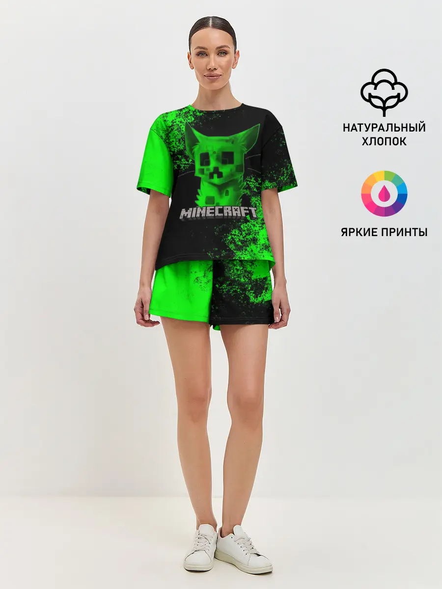 Женская пижама с шортами / MINECRAFT CAT